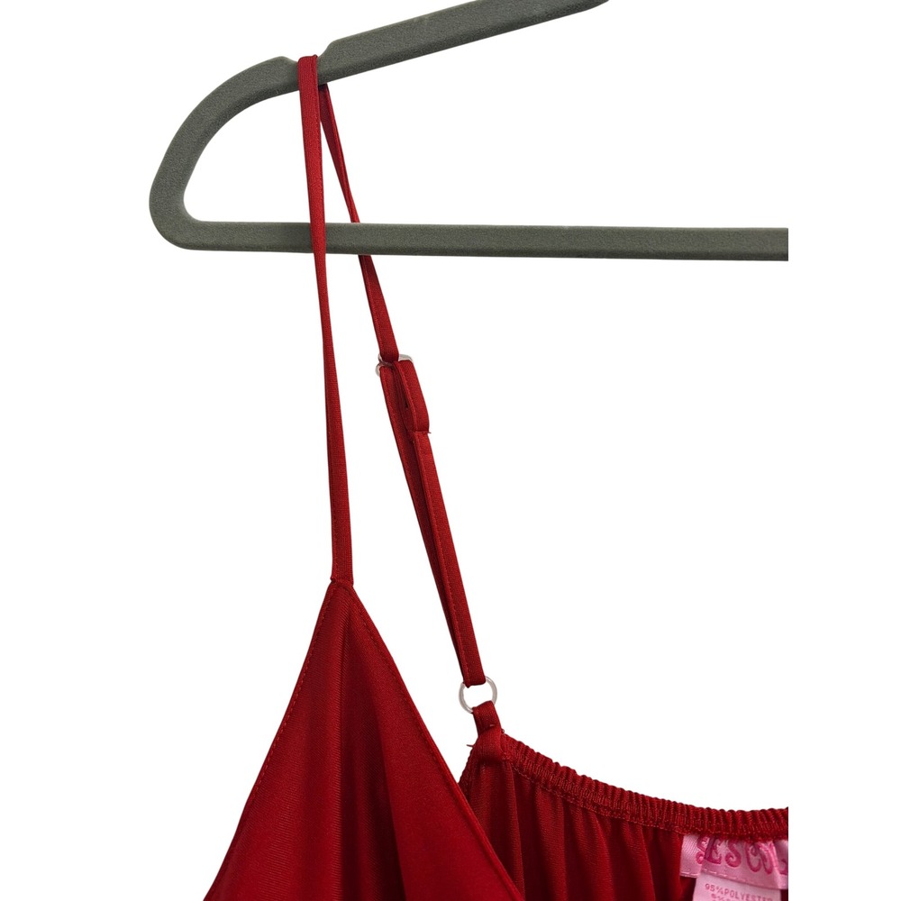 Maxi Dress Rhinestone Y2K She's Cool Womens XL Red Padded Adjustable Strap - Picture 5 of 5